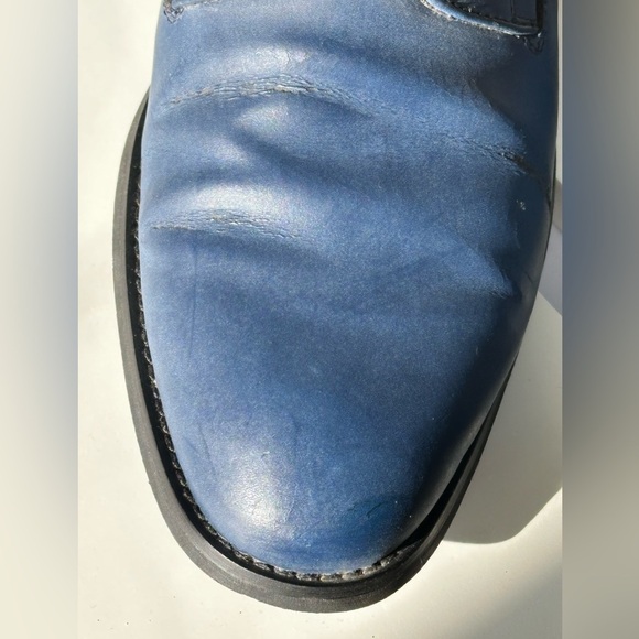 Penguin Men’s Lace Up Leather Oxford Shoes Navy **Flaws. ** - Picture 5 of 17